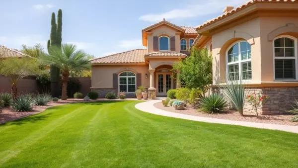 Professional lawn mowing service by Green Desert Design in Chandler, AZ.
